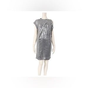 Diane Vin Furstenburg dvf Women’s Mara Silver Silk Sequin Dress 10 new w tags